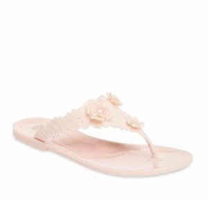 Badgley Mischka Bali Jelly Flip Flop in Light Pink